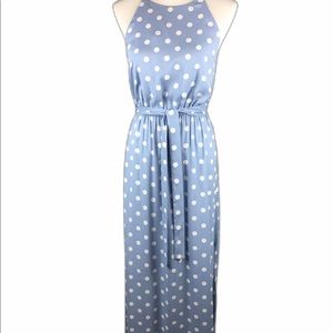 Ann Taylor 6 polka dot blue maxi dress
